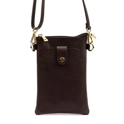 Skórzane damskie etui na telefon z paskiem zasuwane mała listonoszka Luka