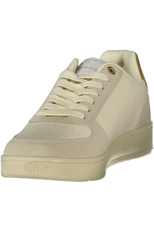 Białe sneakersy damskie GAS Gaw 624212 – złote detale