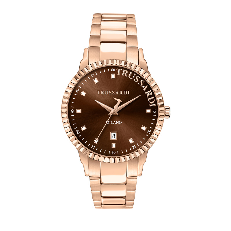 Zegarek TRUSSARDI R2453141008. Kwarcowy, Kolor brązowy. Mężczyzna.