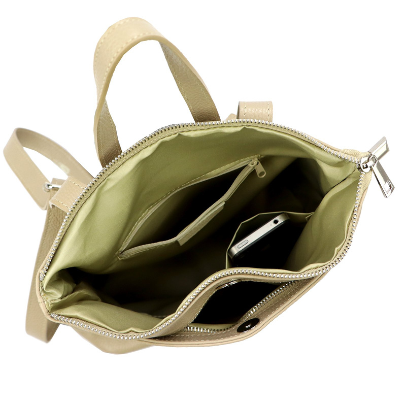 Luka Skórzany damski miejski plecak na ramię z kieszeniami pojemny