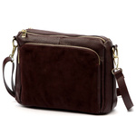 Luka damska listonoszka na ramię skóra naturalna dwie komory trzy kieszenie