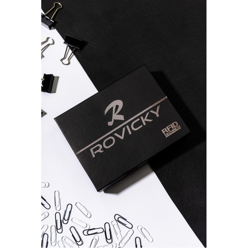 Męski praktyczny portfel rozbudowany Rovicky RFID