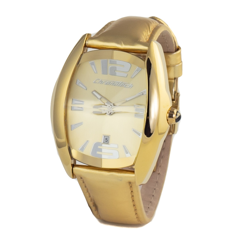 Zegarek CHRONOTECH CT7814M-02. Kwarcowy, Kolor złoty. Unisex.