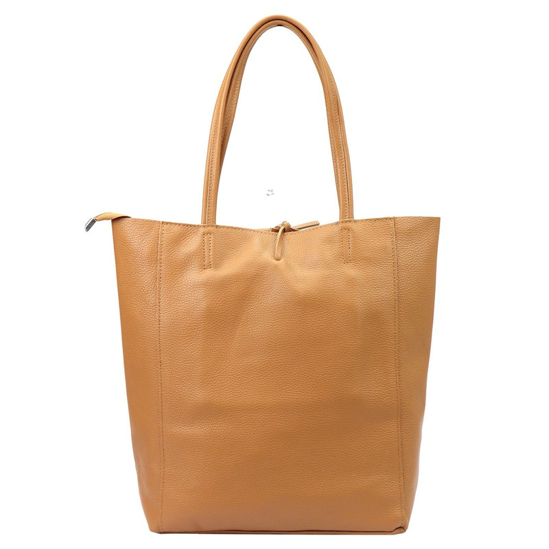 MiaMore Shopperbag duża damska skórzana torebka na ramię wiązana troczkiem