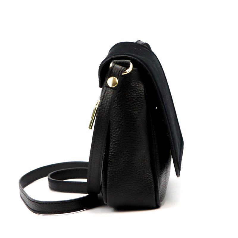 Vera Pelle damska listonoszka skóra naturalna torebka na ramię z klapą