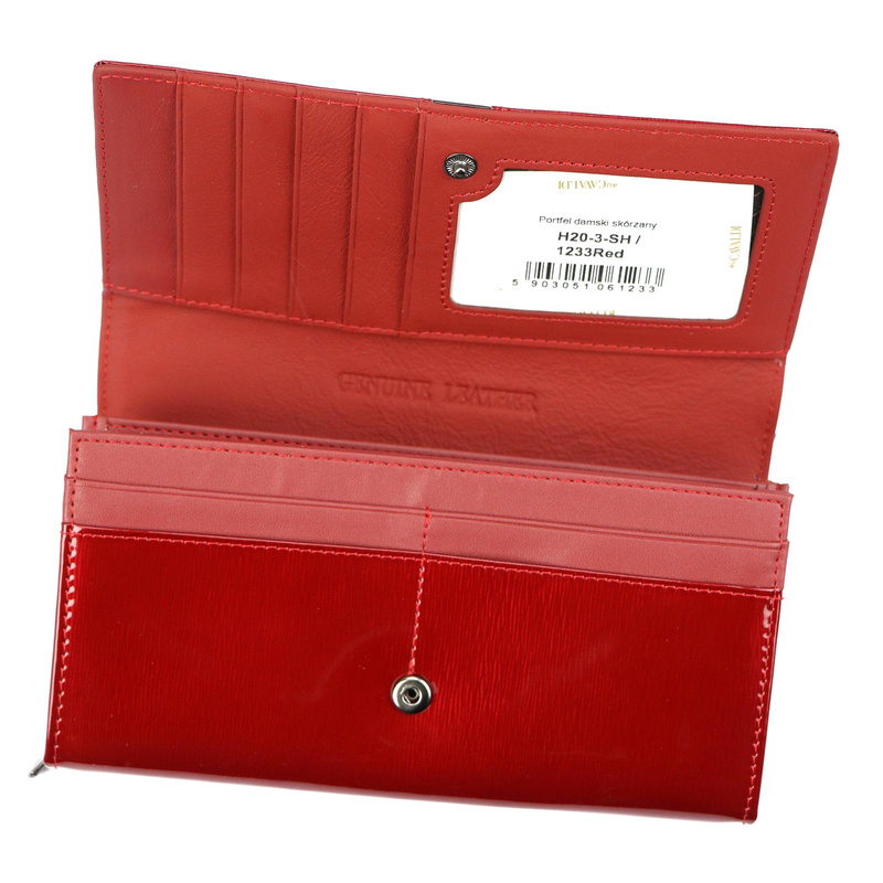 Cavaldi damska portmonetka skóra naturalna podłużny portfel lakierowany