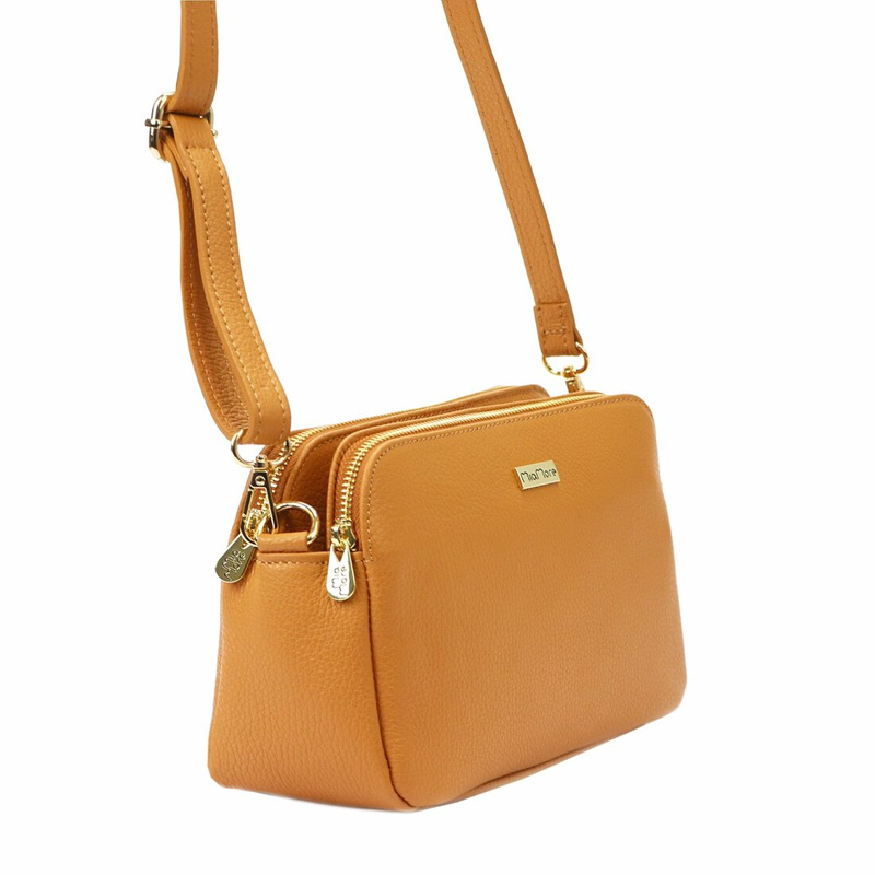 MiaMore Listonoszka Damska Skóra Naturalna Torebka Na Ramię 3 Komory