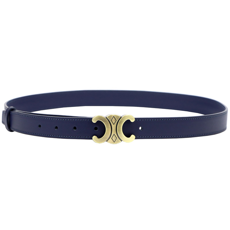 Gregorio Damski pasek do spodni skóra naturalna ze stylową klamrą złotą