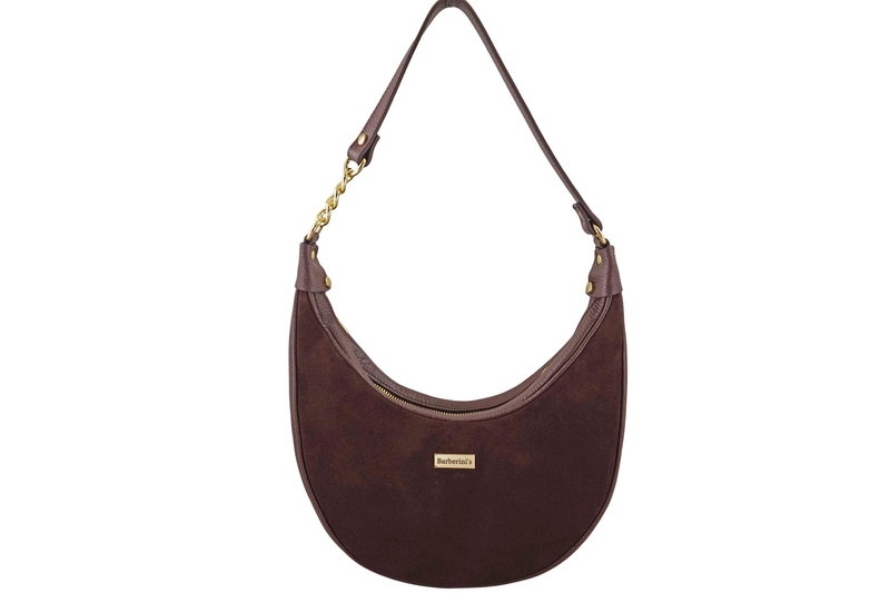 Stylowa torebka z zamszowym wykończeniem - Bordowa