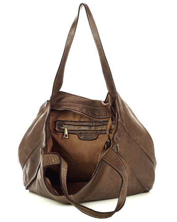MARCO MAZZINI Torebka miejski shopper bag skóra naturalna handmade brąz