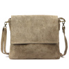 Vera Pelle damska listonoszka skóra naturalna zamsz torebka z kieszeniami