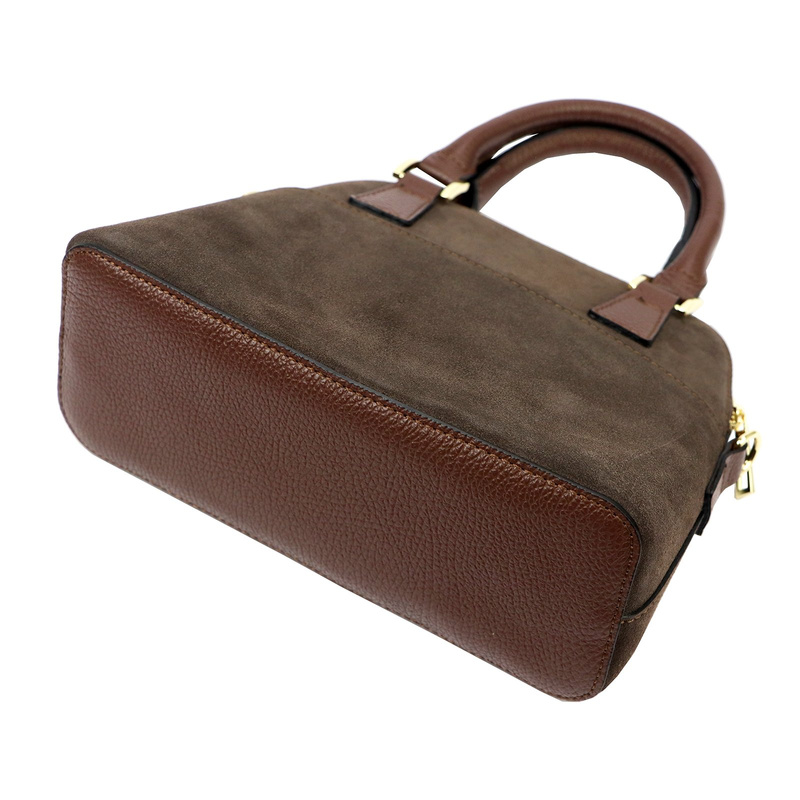 Zgrabny damski kuferek torebka do ręki z paskiem ze skóry naturalnej Luka