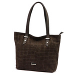 Skórzana torebka na ramię MiaMore 01-058 Croco