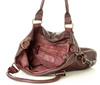 Torebka skórzana XL shopper vintage bag z kieszeniami vera pelle - MARCO MAZZINI burgund