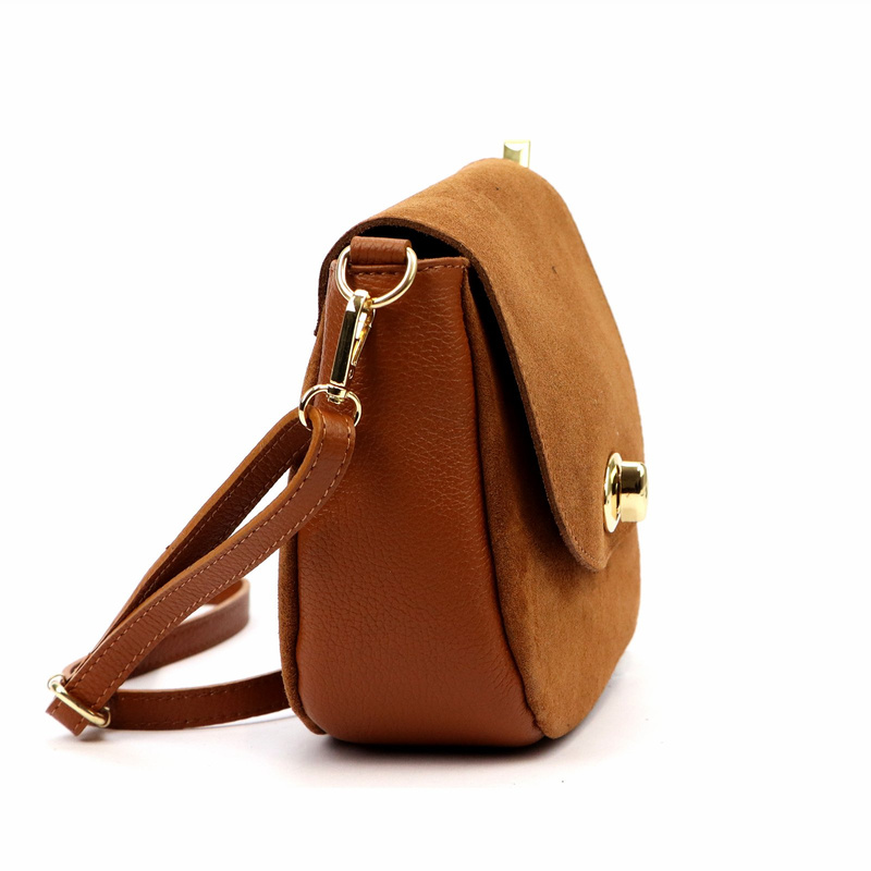 Luka damska listonoszka zamszowa skóra naturalna torebka przez ramię