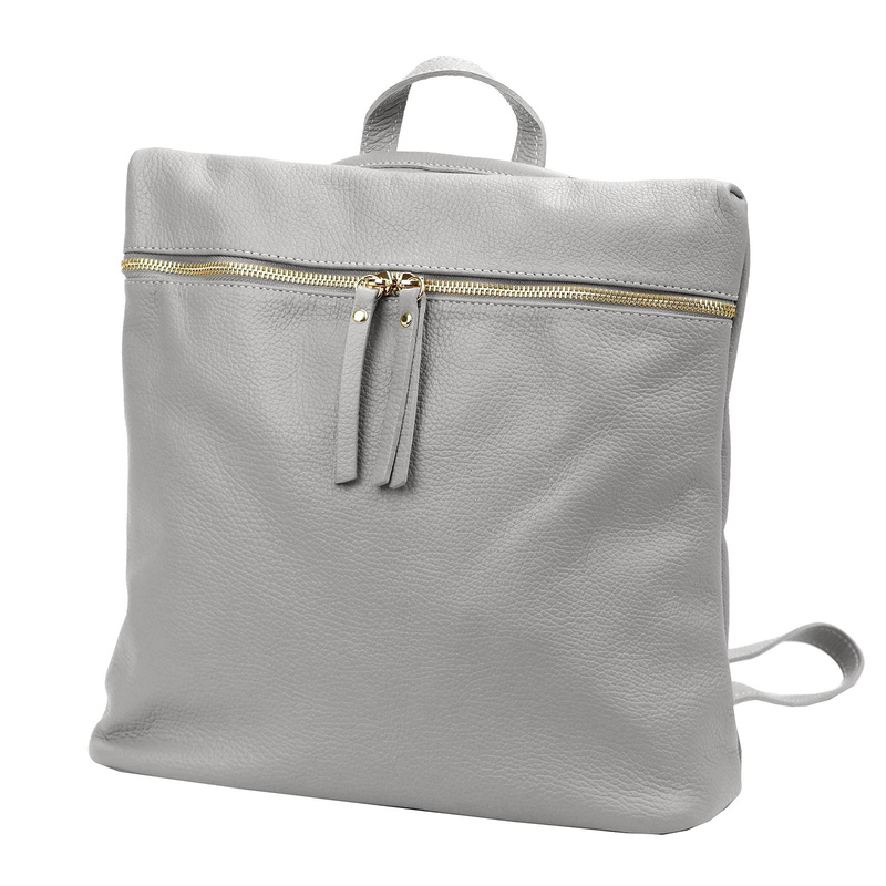 Vera Pelle Damski plecak z prawdziwej skóry duży z kieszeniami miejski