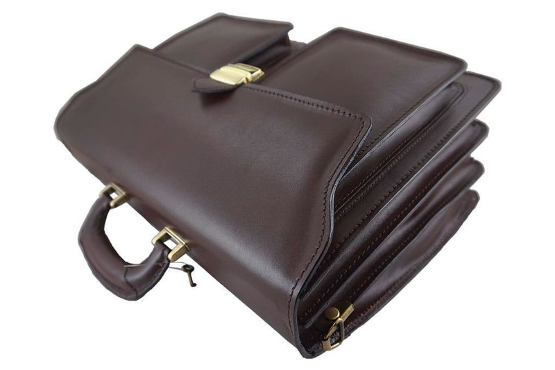 Aktówka męska skóra naturalna Barberinis - Brązowa