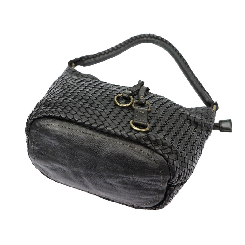 Pleciona damska torebka na ramię z kieszeniami ze skóry naturalnej VS