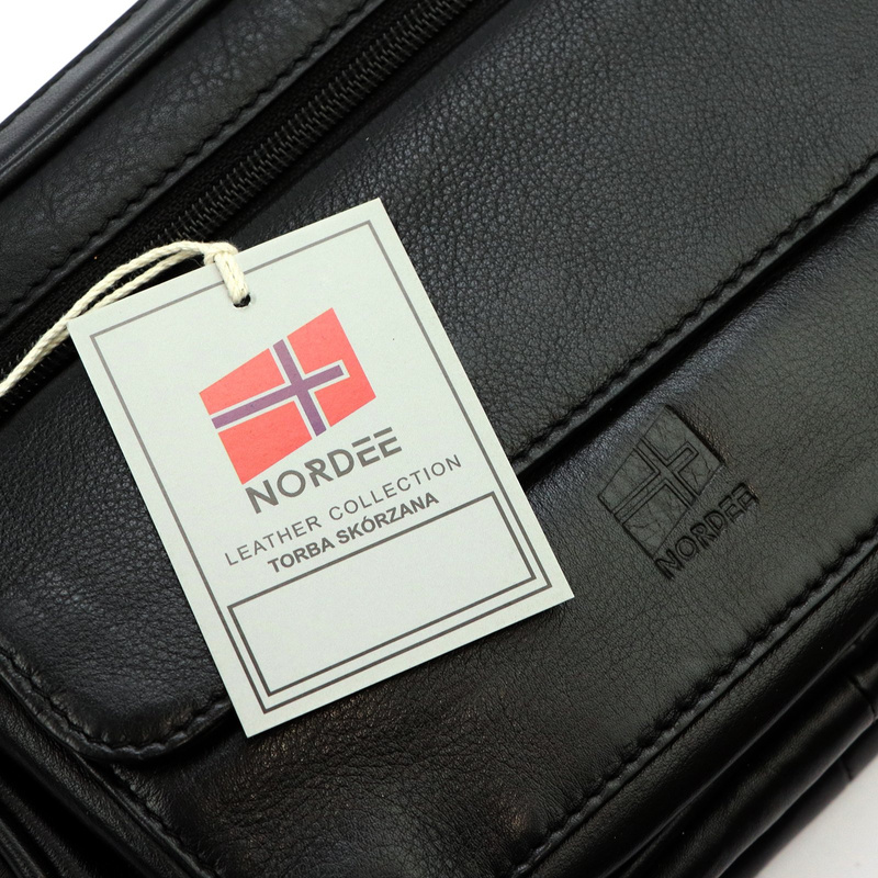 Nordee męska saszetka skóra naturalna torba do ręki z kieszeniami