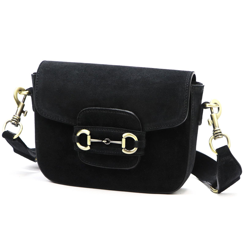 Vera Pelle damska listonoszka zamszowa przez ramię skórzana stylowa torebka