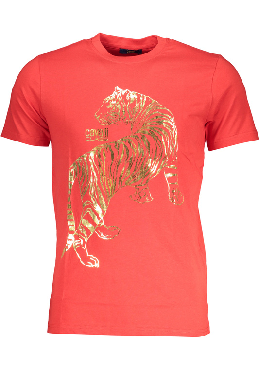 T-SHIRT MĘSKI Z KRÓTKIM RĘKAWEM KLASY CAVALLI CZERWONY