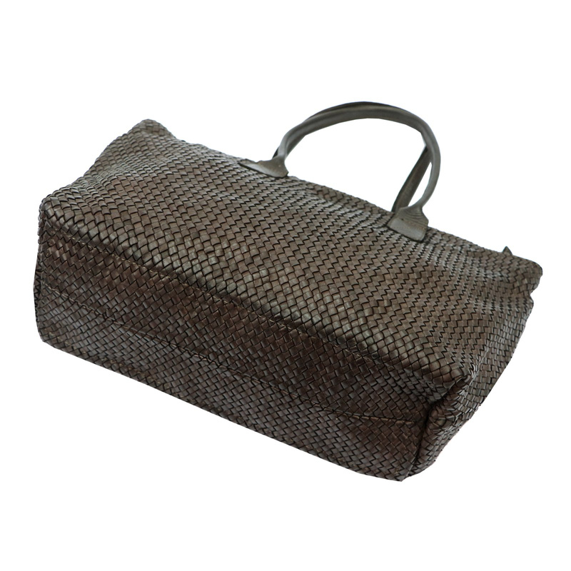 VS Pleciona shopperbag damska Damska torebka na ramię ze skóry naturalnej