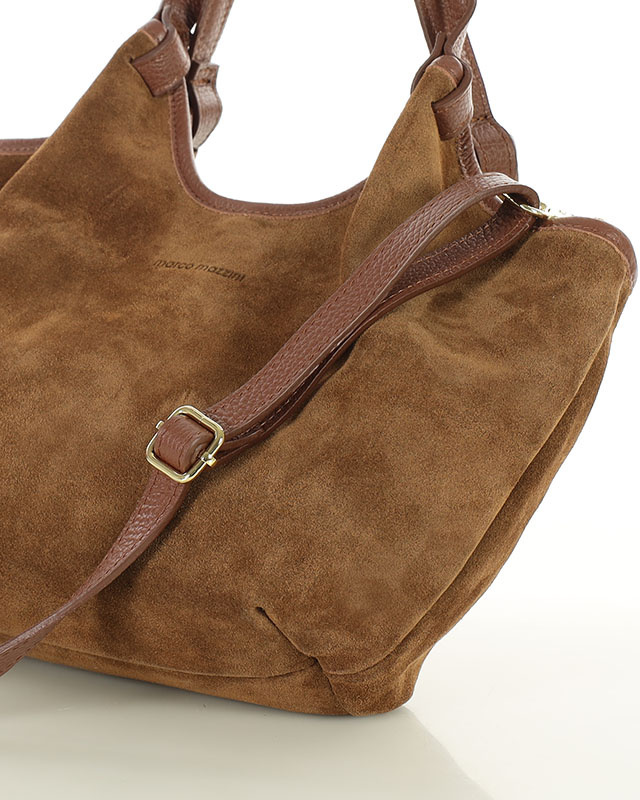 Torebka damska worek hobo bag skóra naturalna - MARCO MAZZINI czarna