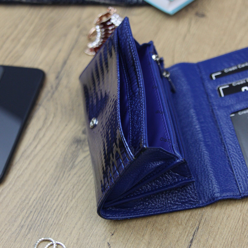 Gregorio damski portfel skóra naturalna duża portmonetka skóra krokodyla