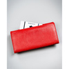 Czerwony, poziomy portfel damski ze skóry ekologicznej zamykany zatrzaskiem - 4U Cavaldi