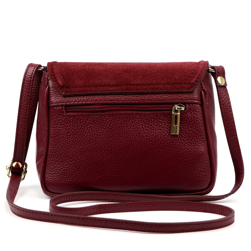 Vera Pelle damska listonoszka skóra naturalna torebka na ramię z klapą