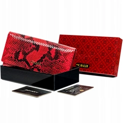 4U Cavaldi damski portfel podłużna duża klasyczna portmonetka skóra węża