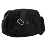 Listonoszka damska z poliestru w czarnym kolorze, dwukomorowa z zewnętrzną kieszonką - Peterson