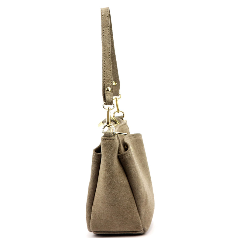 Vera Pelle damska listonoszka torebka na ramię skóra naturalna zamszowa