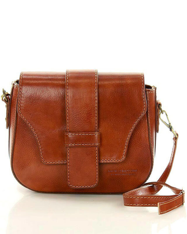 Torebka skórzana crossbody bag MAZZINI VERONA - camel