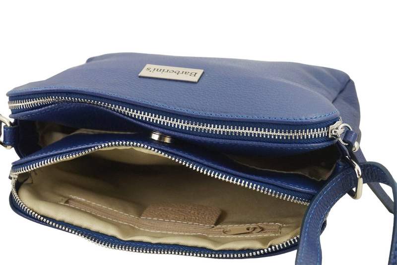 Torebka skórzana damska włoska - Granatowa jasna