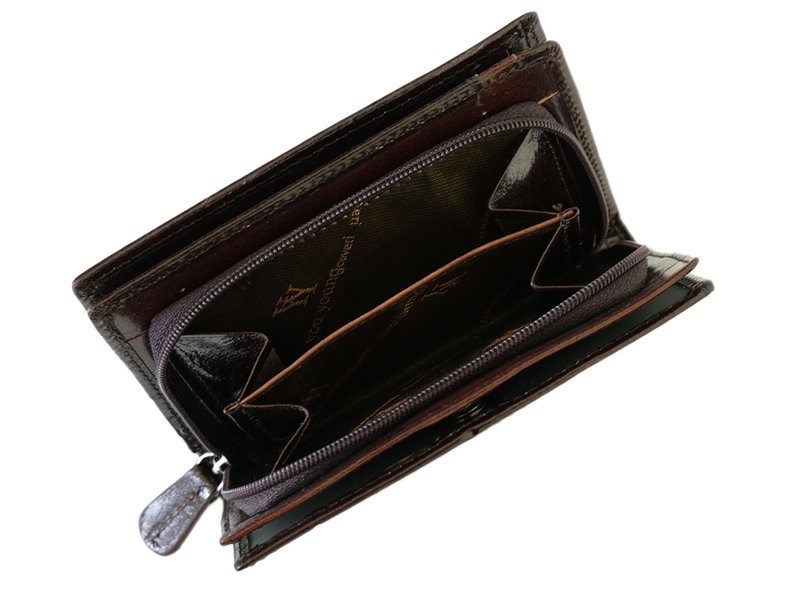 Coveri damski portfel skóra naturalna pionowa portmonetka zapinana duża