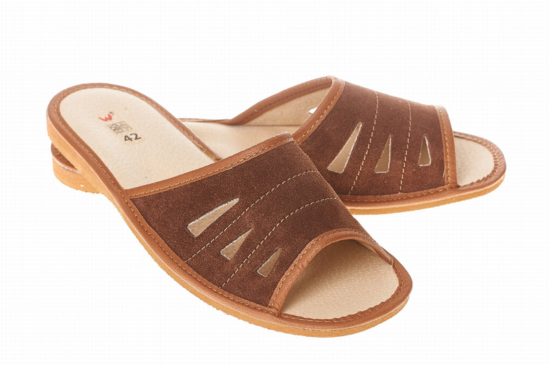 Wójciak Podhale męski domowe kapcie ze skóry naturalnej otwarty palec