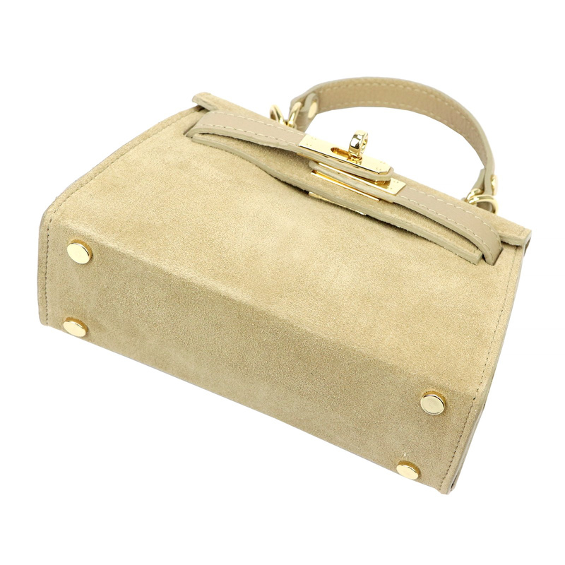 Skórzana Zamszowa damska mała listonoszka torebka na ramię z uchwytem Luka