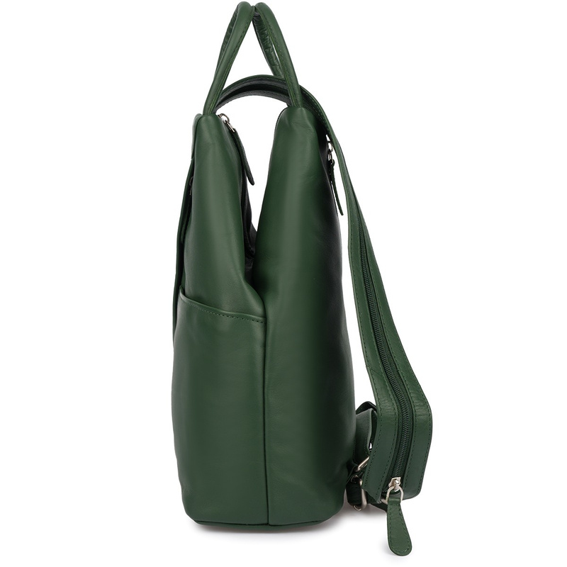 Plecak damski włoski plecaczek skórzany zielony mały Beltimore T52