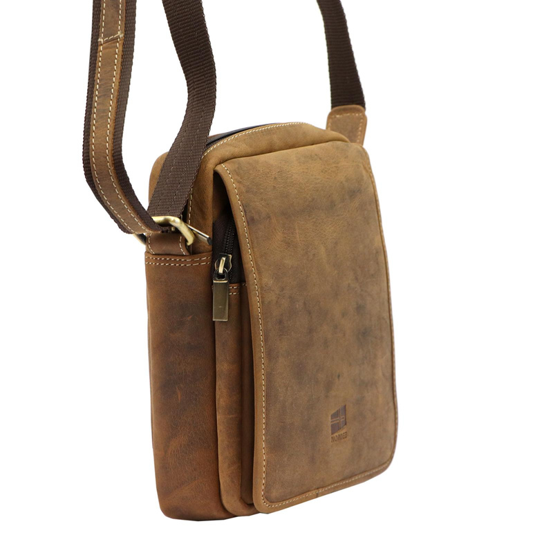 Pojemna Saszetka męska skórzana przez ramię Nordee