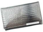 Gregorio lakierowana damska portmonetka skóra naturalna wzór krokodyla
