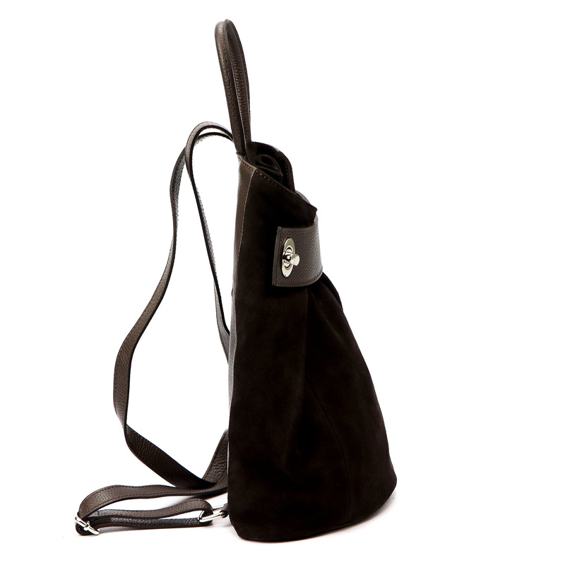 Vera Pelle damski plecak miejski ze skóry naturalnej z kieszeniami