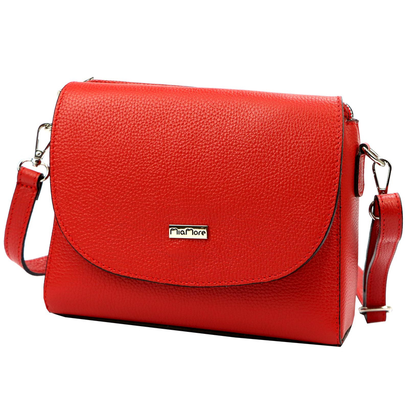MiaMore skórzana damska listonoszka torebka przez ramię dwukomorowa stylowa