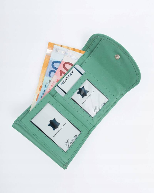Rovicky mała portmonetka skóra naturalna zgrabny portfel damski mały