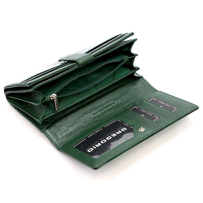 Gregorio duży damski portfel skóra naturalna lakierowana portmonetka