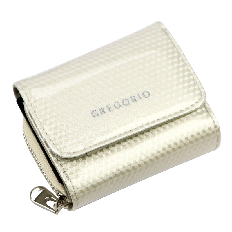Gregorio damska lakierowana portmonetka skórzana mały portfel na zatrzask