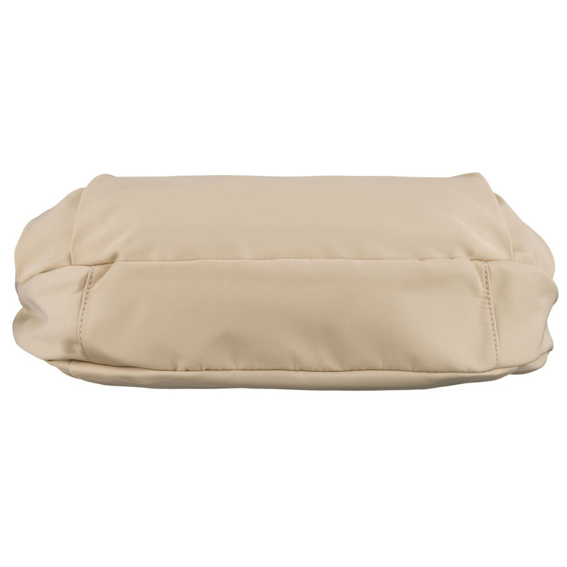 Beżowa torebka damska z poliestru, mieszcząca format A4 i zamykana suwakiem - Peterson