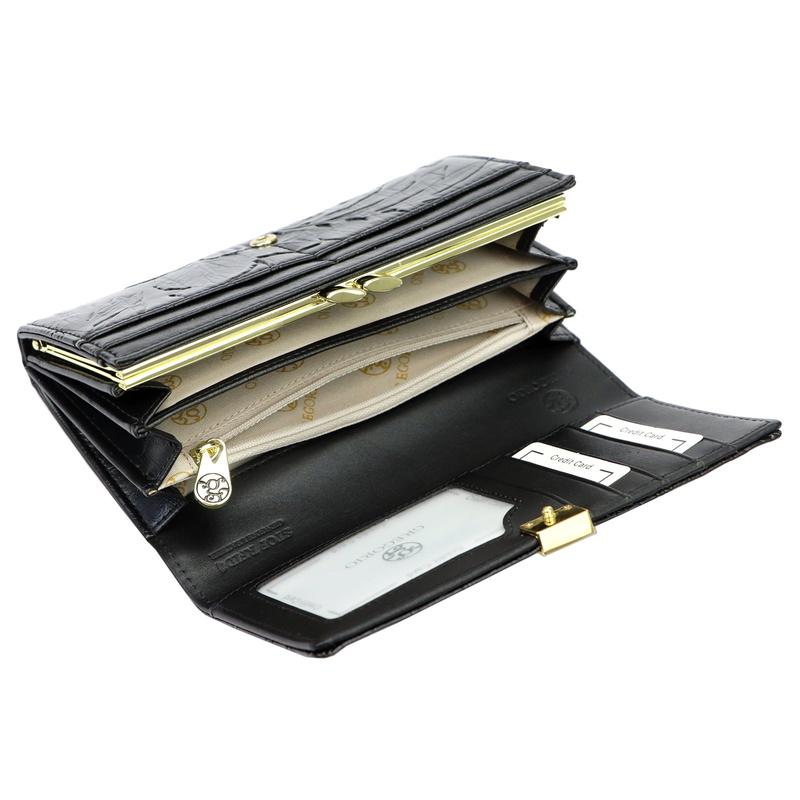 skóra naturalna + Damski portfel ze skóry ekologicznej Gregorio HL-100