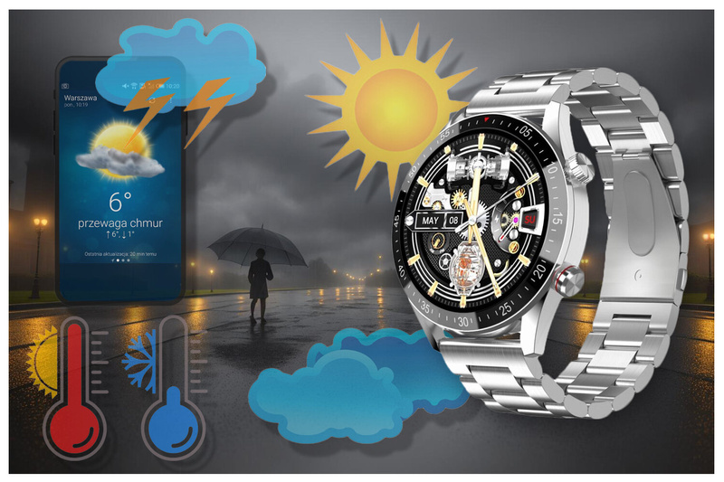 SMARTWATCH MĘSKI GRAVITY GT4-3 - WYKONYWANIE POŁĄCZEŃ, KROKOMIERZ (sg023c)