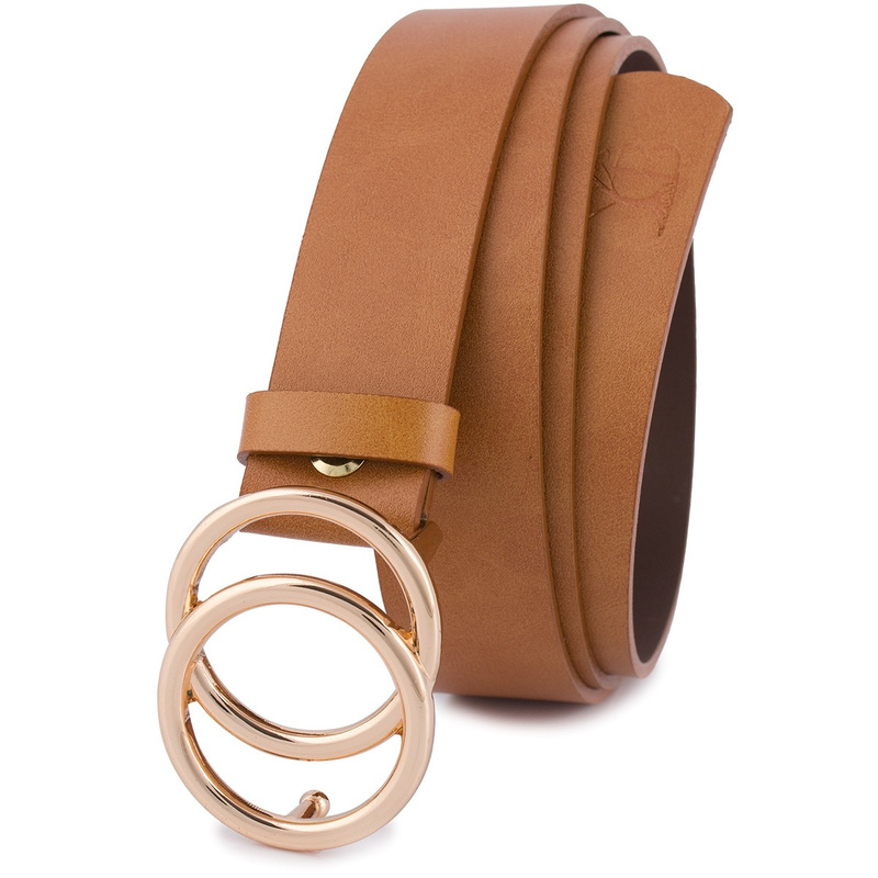Skórzany pasek damski do spodni sukienki koła klasyczny camel Beltimore B09 : Rozmiar pasków - r.80-95 cm
